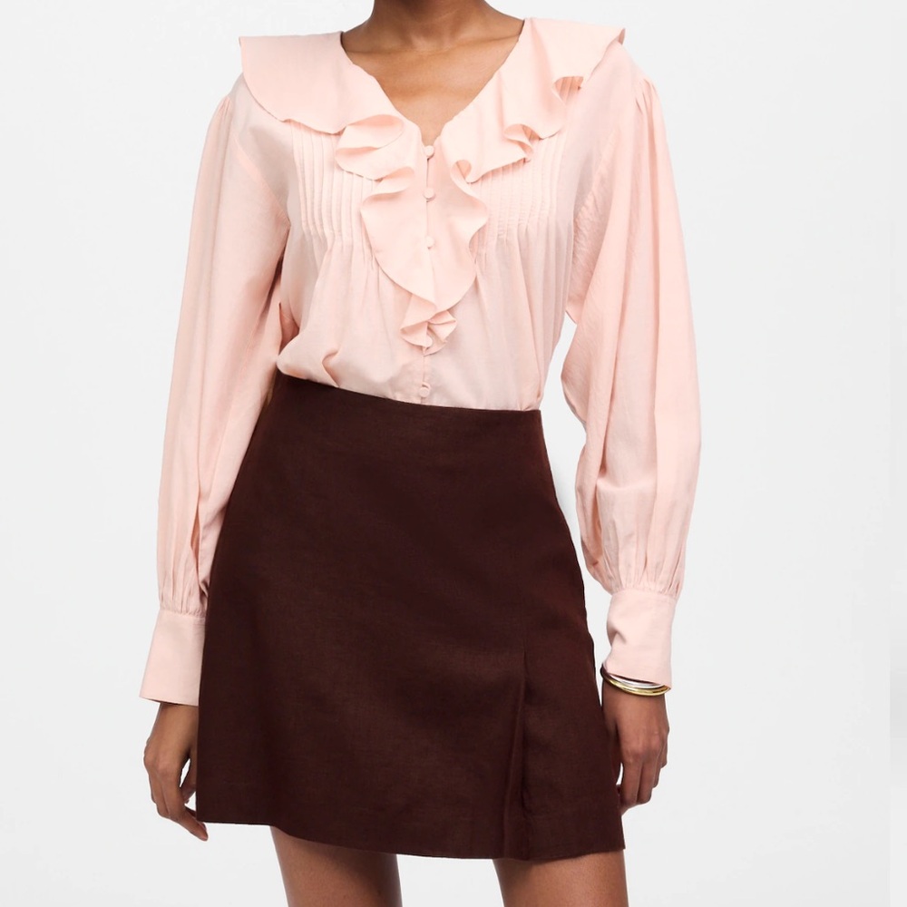 Madewell Pleated Linen Mini Skirt
